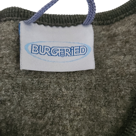 BURGFRIED Vintage Austrian Boiled Wool Cardigan  Green/Olive Embroidery  Size 38 - Picture 8 of 13